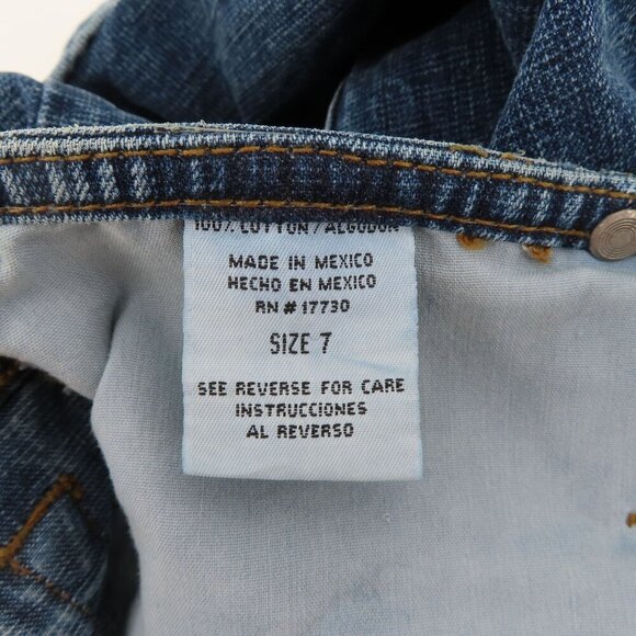 Mossimo Juniors 7 Blue Jean Denim Maxi Skirt Side Slits Pockets Y2K All Cotton - Picture 8 of 11